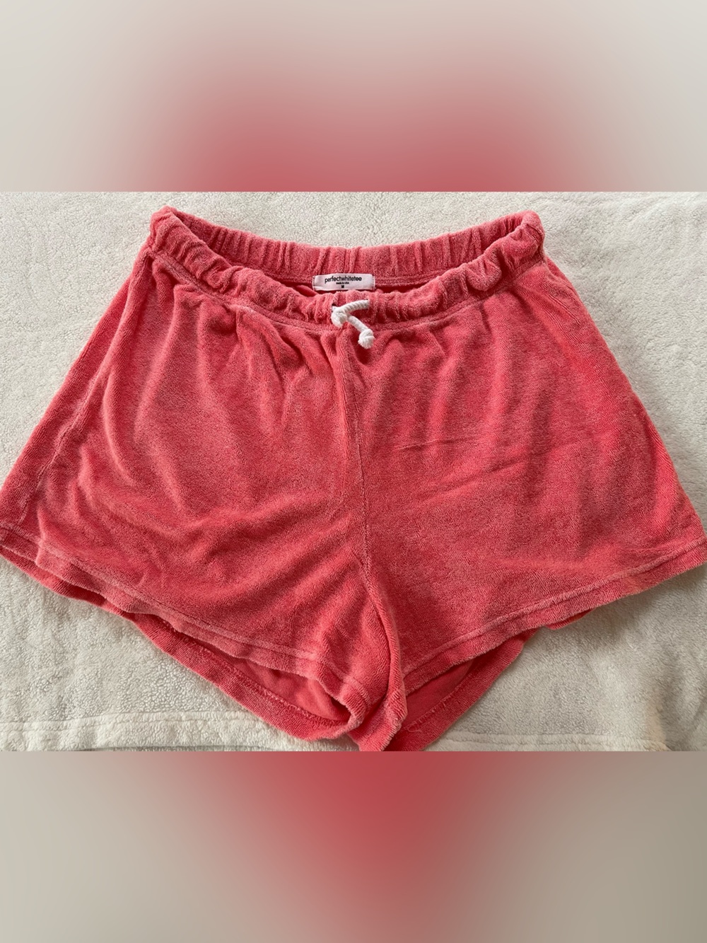 Perfectwhitetee Coral Summer Loop Terry Shorts
